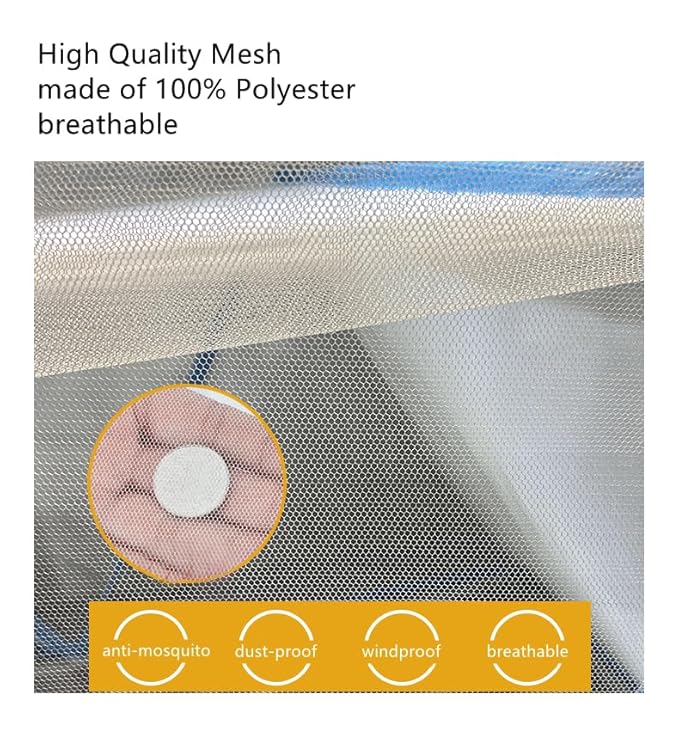 Foldable Mosquito Net | |New 5G Foldable Machardani|30GSM Strong Polyester mesh|Fiberglass Rod|Size - 200cm(6ft 6in) x100cm(3ft 3in) x80cm(2ft 7in) Premium Soft,Single line fold, Quick Unfold and fold, No installation Required, Light Weight, Adults Size