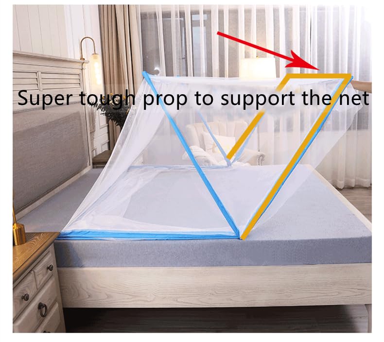 Foldable Mosquito Net | |New 5G Foldable Machardani|30GSM Strong Polyester mesh|Fiberglass Rod|Size - 200cm(6ft 6in) x100cm(3ft 3in) x80cm(2ft 7in) Premium Soft,Single line fold, Quick Unfold and fold, No installation Required, Light Weight, Adults Size